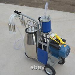 25L Electric Milker Milking Machine For Goats Cows & Bucket 2 Plug 12 Cows/hour