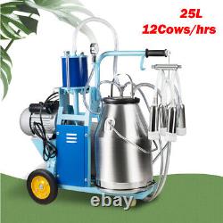 25L Electric Milker Milking Machine For Goats Cows With Bucket 10-12Cows/hour CE