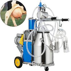 25L Electric Milker Milking Machine For Goats Cows WithBucket 2 Handles 5-8 Cows/h