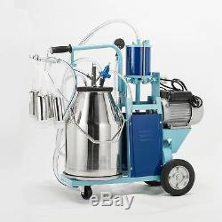 25L Electric Milker Milking Machine For Goats Cows WithBucket 2 Plug 12Cows/ hour