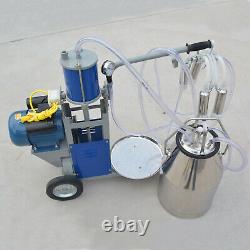25L Electric Milker Milking Machine For Goats Cows WithBucket 4 Heavy Duty Wheels