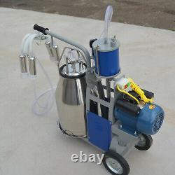 25L Electric Milker Milking Machine For Goats Cows WithBucket 4 Heavy Duty Wheels
