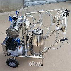 25L Electric Milking Machine 110V Vacuum Pump Milking Equipment for Cows & Goats