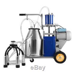 25L Electric Milking Machine For Cows Goats with Bucket 12Cows/h Milker Vacuum