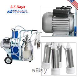 25L Electric Milking Machine For Cows Stainless Steel Bucket 12Cows/hour Milker