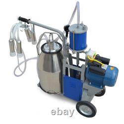 25L Electric Milking Machine For Farm Cows WithBucket Automatic Milker 2 Plug
