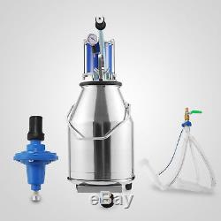 25L Electric Milking Machine For Goats Cows WithBucket 304 Stainless Steel 1440RPM
