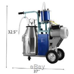 25L Electric Milking Machine For Goats Cows WithBucket Adjustable Milker Piston
