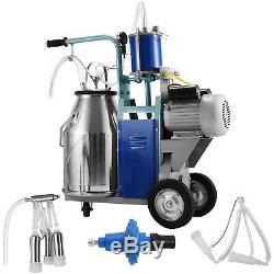 25L Electric Milking Machine For Goats Cows WithBucket Adjustable Milker Piston