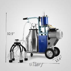 25L Electric Milking Machine For Goats Cows WithBucket Cattle Piston Automatic