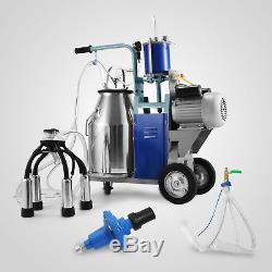25L Electric Milking Machine For Goats Cows WithBucket Milker 2 Plug Automatic