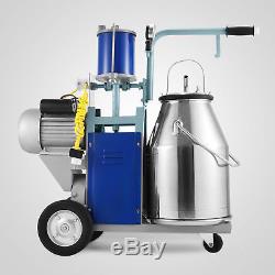 25L Electric Milking Machine For Goats Cows WithBucket Milker Automatic 1440RPM