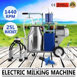 25L Electric Milking Machine For Goats Cows WithBucket Sheep Cattle 0.04-0.05Mpa