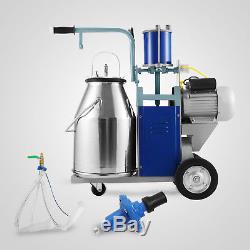 25L Electric Milking Machine For Goats Cows WithBucket Vacuum Pump 550W 2 Plug