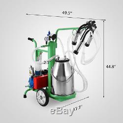 25L Electric Milking Machine For farm Cows Bucket 220V Stainless Steel Neu