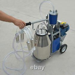 25L Electric Milking Machine Goats Cows Milker Device WithBucket +Caster Wheels