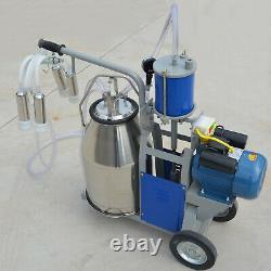 25L Electric Milking Machine Milker Farm Cows Stainless Steel with Bucket Portable