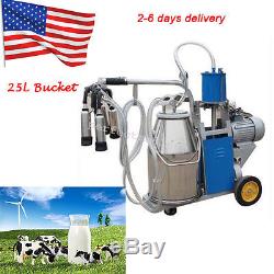 25L Electric Milking Machine Milker For farm Cows Bucket Stainless Steel Bucket