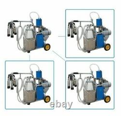 25L Electric Milking Machine Milker For farm Cows Bucket Stainless Steel US NEW