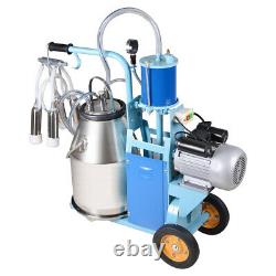 25L Electric Milking Machine Vacuum Pump Stainless Steel Cow Dairy Cattle Milker