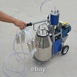 25L Electric Milking Milker Machine Stainless Steel for Farm Cows Goat withBucket