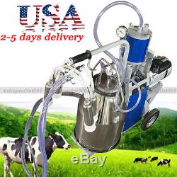25L Electric Milking Unit Milker For farm Cows Bucket Cattle DairyUSA Seller