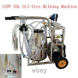 25L Electric Oil-free Vacuum Pump Milking Machine 110V Farm Cows and Goats 550W