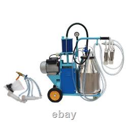 25L Electric Piston Cow Goat Milker 110V Barrel Milking Machine 10-12 Cows/Hour