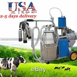 25L FDA Electric Milking Unit Milker For farm Cows Bucket Cattle DairyUSA