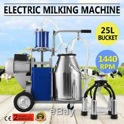 25L Farm Electric Cow Milking Machine 110V 550W 1440rpm/min 304 Stainless Steel