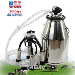 25L Milker Bucket Tank Milking Barrel with L80 Pulsator For Farm CowsUSA SHIP