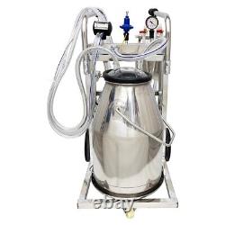 25L Milking Machine Portable Electric Single Cow Milking Machine Dairy Farm 110V