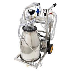 25L Milking Machine Portable Electric Single Cow Milking Machine Dairy Farm 110V