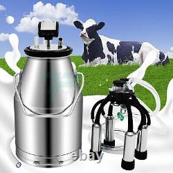 25L Milking Machine for Dairy Cow Portable Professional Pail Stainless Steel