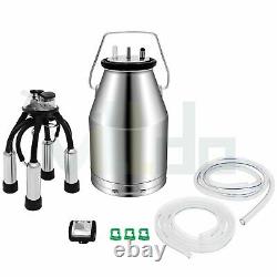 25L Milking Machine for Dairy Cow Portable Professional Pail Stainless Steel