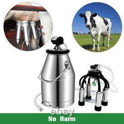 25L Milking Machine for Farm Cows Electric Stainless Steel Bucket Cow Milker