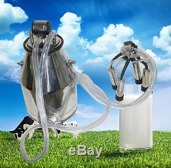 25L Portable Cow Milker Bucket Tank Milking Machine 304 StainlessSteel Farm tool