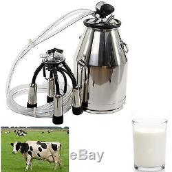 25L Portable Cow Milker Bucket uk Tank Milking Machine 304 Stainless Steel