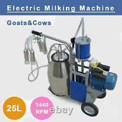 25L Portable Electric Milking Machine For Farm Cow Cattle Bucket Vacuum Pump
