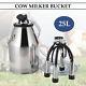 25l Stainless Steel Dairy Cow Milker Milking Machine Bucket Tank Barrel