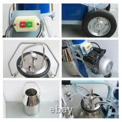 25L Stainless Steel Electric Milking Machine For Cows Bucket 2 Plug 12Cows/h