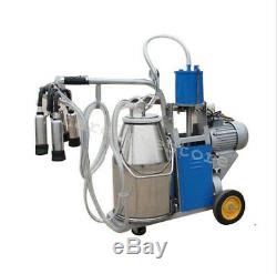 25L1440rmp/min Electric Milking Machine Farm Cow Bucket Vacuum Piston Pump 304