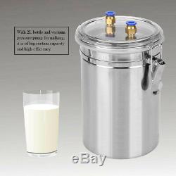 2L 0.5 Gal Electric Barrel Cows Farm Milker Milking Machine Vacuum Pump Bucket