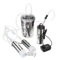 2L Electric Milking Machine Cow Goat Milker Stainless Steel Tank Upgraded 2-Head