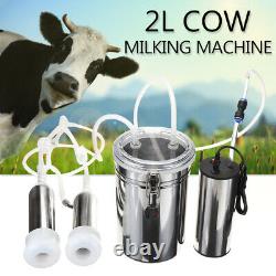 2L Electric Milking Machine Cow Goat Milker Stainless Steel Tank Upgraded L