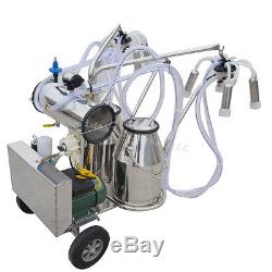 2XBucket Electric Milking Machine Milker Vacuum Pump Cow Double Tank 1440rpm/min