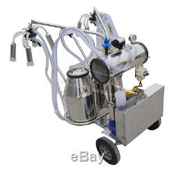 2XBucket Electric Milking Machine Milker Vacuum Pump Cow Double Tank 1440rpm/min