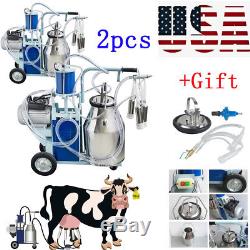 2xElectric Milking Machine For Goats Cows Bucket Automatic 25L Farmer +Gift Hot