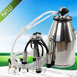 304 SS Portable Dairy Cow Milking Machine Milker Bucket Tank Barrel Large 25L CE