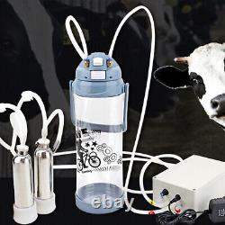 3L Electric Vacuum Pump Milking Machine Speed Regulation Dual Heads Cow Milker